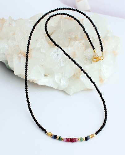 Spinell kette mit rubin saphir - rubin,