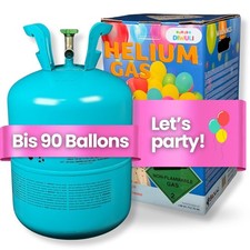 DIWULI XXL Ballongas Helium für 90 Luftballons - Gasflasche für Geburtstag, Hoch