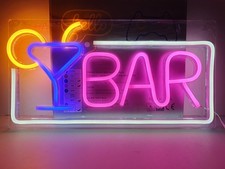 Bar Neonschild LED Leuchtreklame Neon Schild Wand Bar Party Deko 40 cm Neu