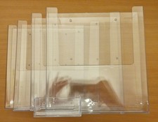 4x Prospekthalter DINA4 zur Wandmontage + 1x Visitenkartenhalter zur Wandmontage