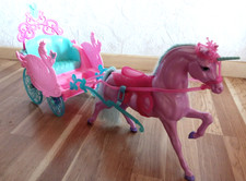 Mattel RAR Barbie Swan Lake Schwanensee Lila Einhorn + Kutsche 2002 mit Zubehör