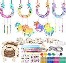 Holz Hufeisen Windspiel 106 Stück Pferde Geburtstagsdeko DIY Bastelset