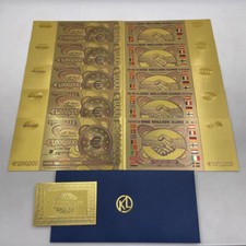 5  Stück 1 Million Euro Banknoten Souvenier Gold Plated