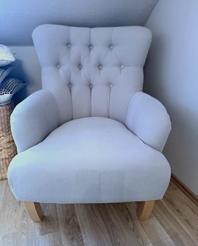 Samt sessel hell grau - samt,