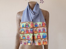 Neuer karierter Handmade DaWanda Etsy Eulen Schal Tuch Halstuch Scarf 170 x 27