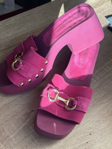 Pink suede platform - , sandals