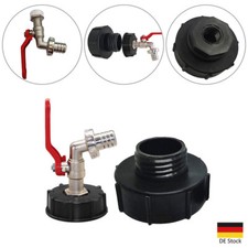 IBC Adapter S100x8 Grobgewinde 3/4" Kugelhahn Auslaufventil Regenwassertank DE