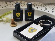 Parfum Miniatur Ferrari Black, 2 x 4 ml EdT & Schlüsselanhänger