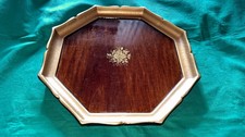 Vintage - Florentiner Holz Tablett 8-eckig - 28 cm Holz-Art Gold - Crea Present