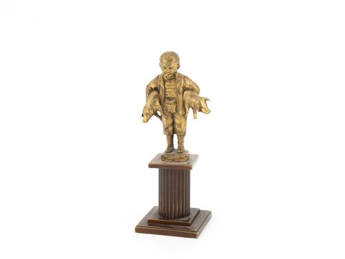 Jugendstil bronze figur junge - jugendstil,