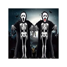 2 x Gruseliges Skelett Kostüm