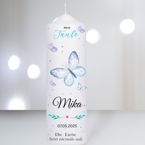 Taufkerze schmetterling - taufkerze,