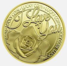 ROSE / LIEBE / GESCHENK / HOCHZEIT - I LOVE YOU - MEDAILLE - 24 KARAT VERGOLDET