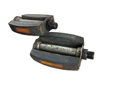 Vintage Pedale Fahrrad schwarz Stahl Kunststoff Original Universal