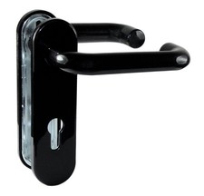 Stahltür FH Tür Beschlag für Feuerschutztüren, Drücker, schwarz DIN 18273 FS