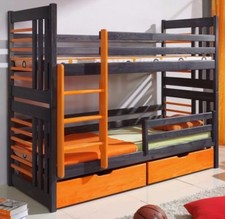 Kinderbett Etagenbett Stockbett Doppelbett Rollo Hochbett aus Holz Kiefer 16