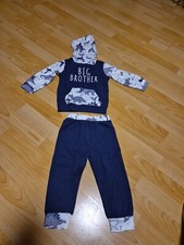 Markenlos Mehrfarbig Tierdruck Anzug 2 Teilig Set 86 / 90 Langarm Kapuze 