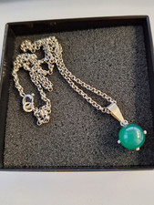 vintage Silberkette, Damen Schmuck - 800er Erbsenkette & 835er Jade? Anhänger