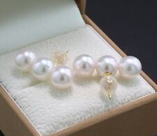 Wert 1.280 Euro  Akoyaperlen Ohrstecker Ohrringe Japan 7,0 mm  750er Gold Neu