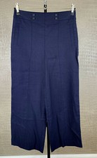 NEU! BODEN Damen 38 Leinen Baumwolle Stretch Stoffhose Hose Lagenlook blau 4A2