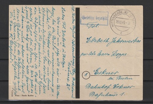 Gebühr bezahlt postkarte - gebühr,