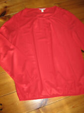 Esprit luftige edle Bluse Gr.38 NEU rot Schlüsselloch-Ausschnitt Langarm Falten