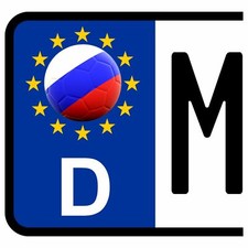 RUSSLAND Kennzeichen Aufkleber BALL Flagge KFZ Motorrad FanShirts4u