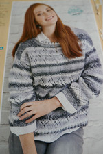 Strickanleitung - schöner Pullover in Rico Melange Grobstrickwolle. Größen 32-46 Zoll