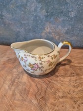 Johann Haviland Bavaria Porzellan Milchkännchen Goldrand rosa-gelbe Rosen E02056