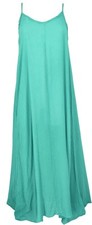 Boho Sommerkleid mit Schnürung im Rücken, Maxikleid, Strandkleid - aqua