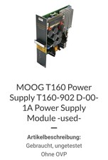 Moog Brushless Technology T160 Power Supply Model: T160-902
