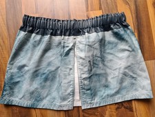 butterweicher Echtleder-Casheur Rock Supermini Gr.M-XL weiß-grün schattiert Lamm