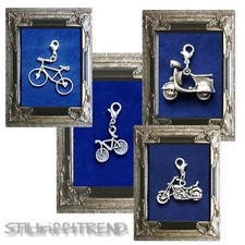 CHARM ANHÄNGER MOTORRAD BIKER E-BIKE ROLLER FAHRRAD silber für ARMBAND+KETTE