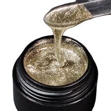 Premium UV Glittergel Gold light 5ml Gel Effektgel Glitter Nail Art Nr.327