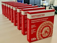 MOTOMETER Diagrammscheiben Fahrtenschreiber 125 km/h 10x100 Stk.