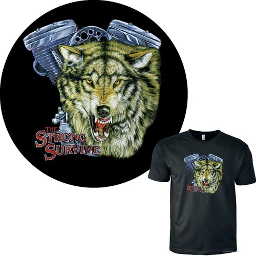 Biker shirt wolf - biker, t-shirt