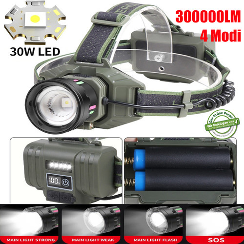 300000lm led stirnlampe - 300000lm,
