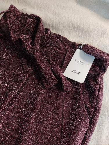 Damen hose glitzer lila - damen,