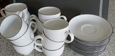 Seltmann Weiden, Lido Black Line, Kaffeegedeck 12x, Tasse u Untertasse, 12 Sets!