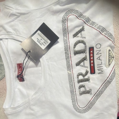 Prada shirt weiß logo print - prada, t-shirt