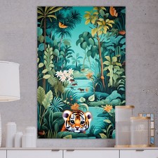 Tiger Leinwand Bild Farbig