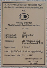 AGB für Kleinkrafträder ,S51
