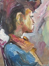 Ölbild Frau Akt Bunt Gemälde Modern Art Alexander Diener Gelb Unikat Wandbild 