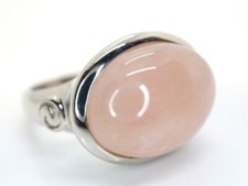 GOLDJUNGE69 * SOGNI D`ORO EDELSTEIN RING (17) MILKY MORGANIT OVAL 925er SILBER