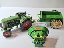 SIKU 3464 -  FENDT-DIESELROSS/ 3485-ANHÄNGER/ 3488 -DÜNGERSTREUER  ALS SET 1:32