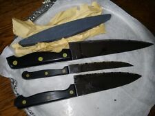 3 Edelstahl-Küchenmesser + neuer opinel-Schleifstein