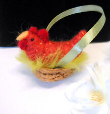 Huhn gefilzt Unikat NadelFilz-Tier Handarbeit ChristbaumAnhänger Baumschmuck neu