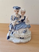 Porzellan Vintage Figur edles Paar, Brautpaar Rokoko Stil, Mittelalter Deko
