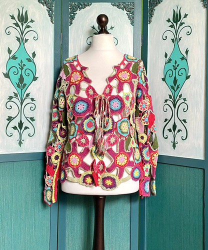 Handgehäkelte boho jacke - handgehäkelte,
