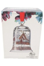 HUTSCHENREUTHER Weihnachtsglocke Glas Engel Dorf Motiv Vintage Mehrfarbig